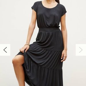 Bordeaux Black Tiered Maxi Dress